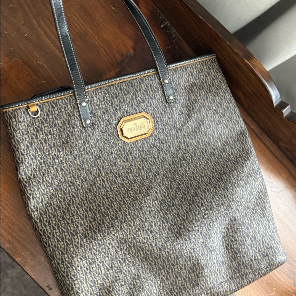 Victor Hugo Brown and Black Monogram Tote